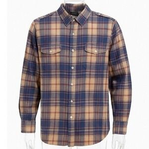nwt Daniel Cremieux Plaid Linen Button Down Shirt Men's Large